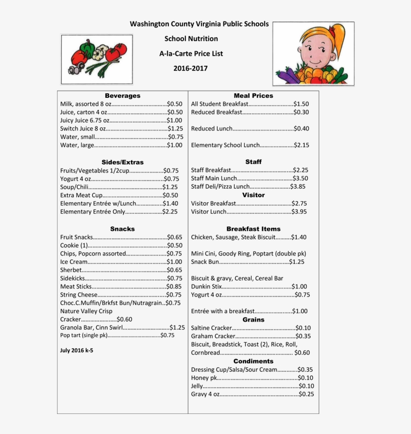 Elementary Price List - List Of All Schools In Washington County, transparent png download