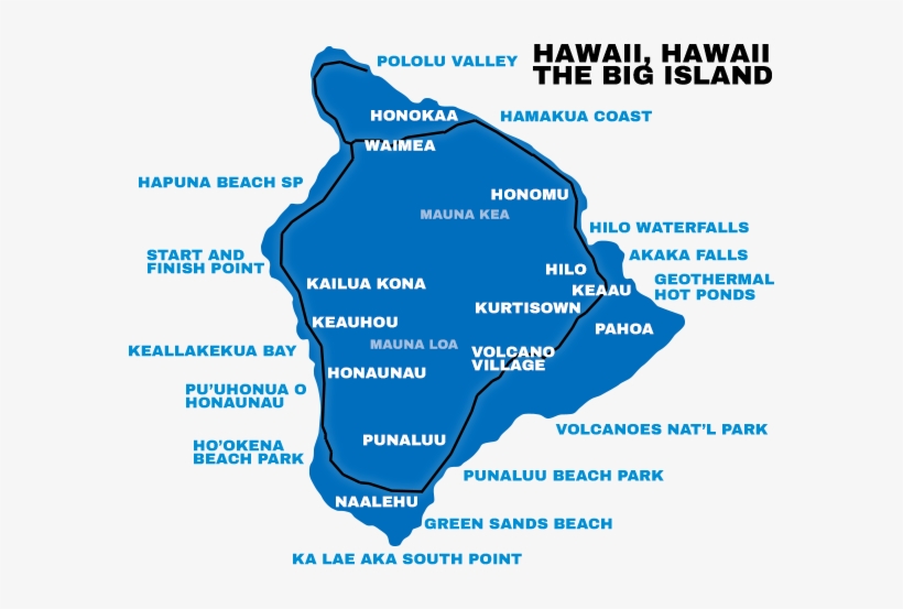 Map Of Our Hawaii Big Island Adventure - Map, transparent png download