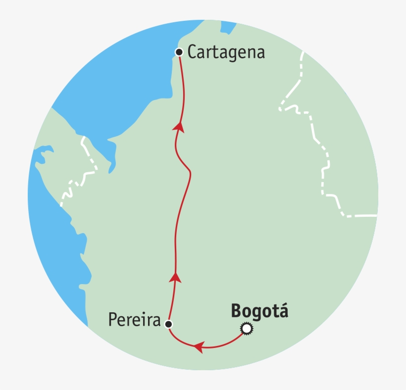 Colombia Region Map Colombia Adventure Itinerary - Circle, transparent png download