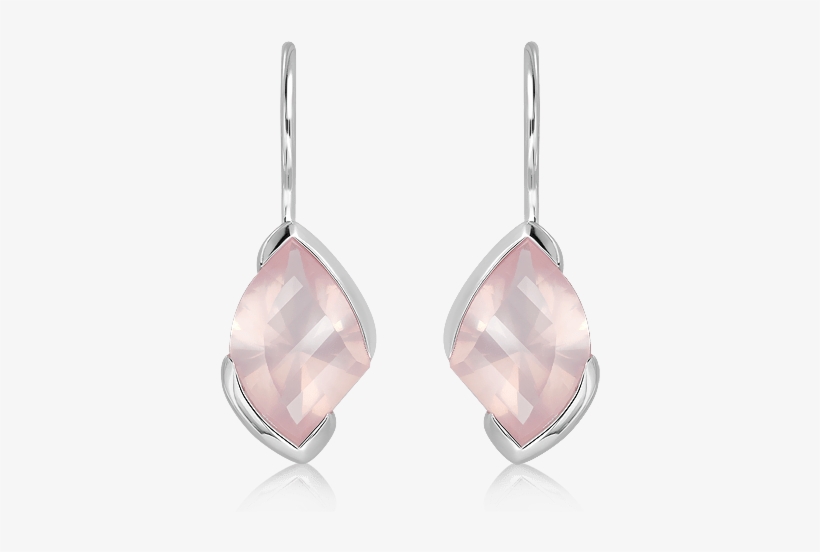 Special Faceted Rose Quartz Silver Earrings - Earrings, transparent png download