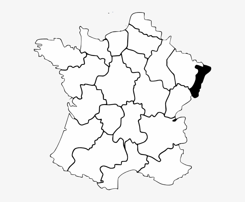 Alsace On France Map How To Set Use Alsace France Map Clipart - Kindred Sol Collective 'Vintage France  Map' Graphic Transparent Png - 594X599 - Free Download On Nicepng