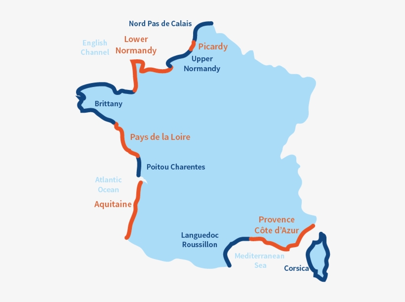 Resorts And Beaches In France - Seaside Resorts In France Map, transparent png download