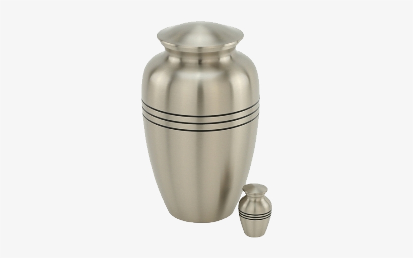 Three Bands Pewter Metal Urn, transparent png download