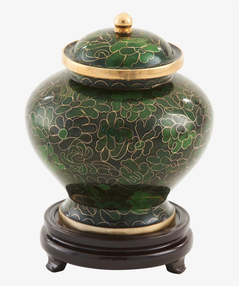 Jade Cloisonne Urn- Medium - Cloisonné, transparent png download