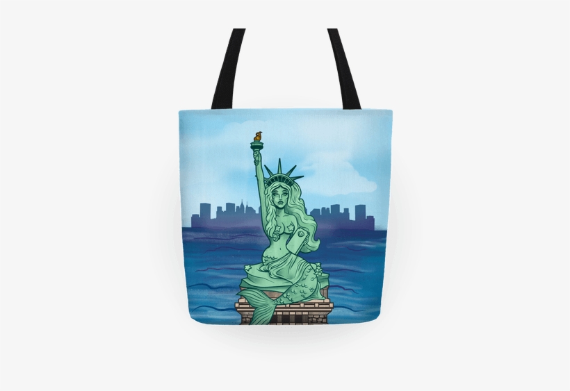 Statue Of Liberty Mermaid Tote - Statue Of Liberty Bag, transparent png download
