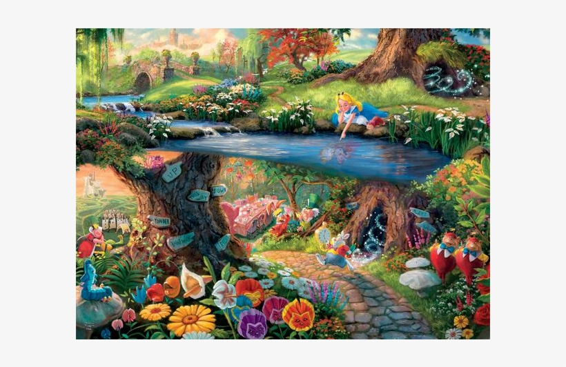 Thomas Kinkade Disney - Ceaco Thomas Kinkade Alice In Wonderland Puzzle, transparent png download