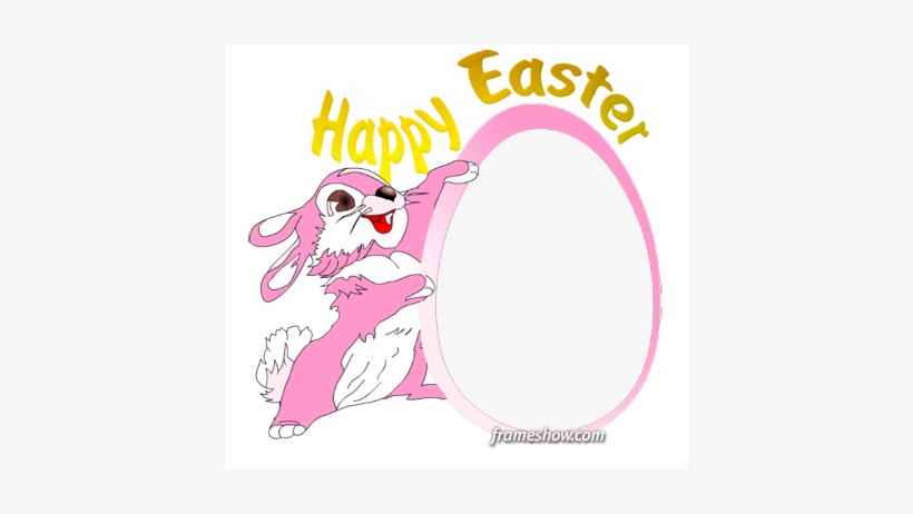 Happy Easter Rabbit Photo Frame - Easter, transparent png download
