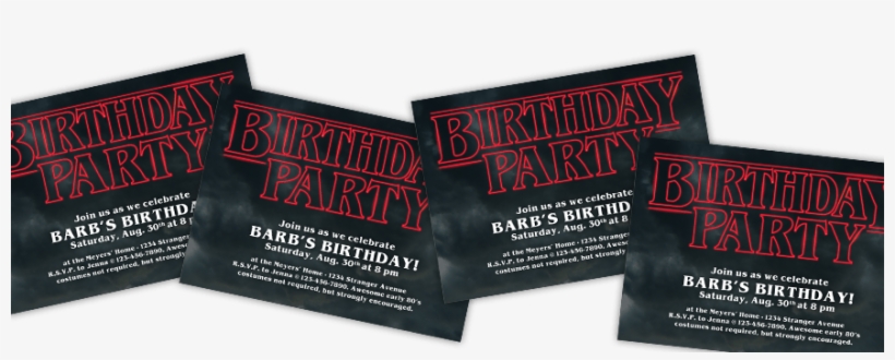 Stranger Thing Birthday Invite Transparent Png 880x312 Free