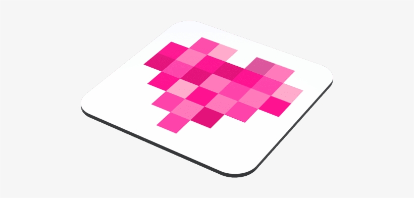 Pixel Heart Coaster - Graphic Design, transparent png download