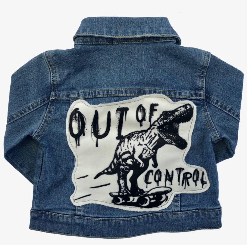 Denim And Jean Dinosaur Print Graphic Print Jacket - Jeans, transparent png download