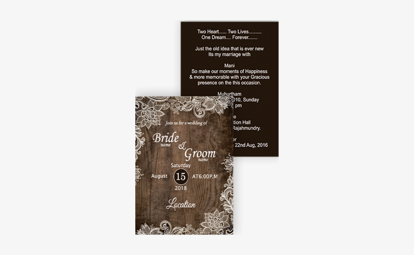 Sparkling Brown Shadig Portrait Wedding Invitation - Marriage Wedding Invitation Cards, transparent png download