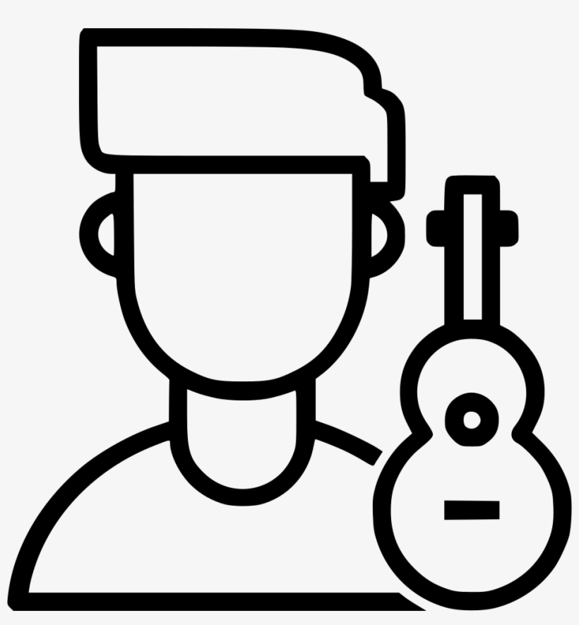 Musician Instrumentalist Guitar Instrument Playback - Black And White Krishna, transparent png download