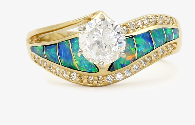 A Collection Of Designer Fine Jewelry With Fire Opal - Lanae 14k Opal And Diamond Ring, transparent png download
