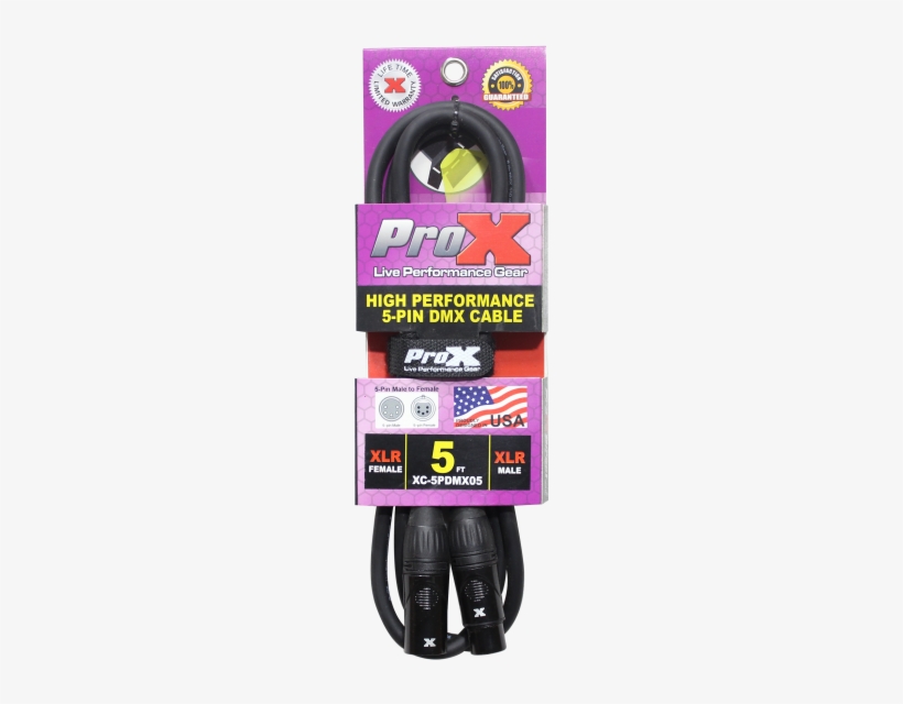 5pin Dmx High Performance Cable 5ft - Prox Xcp-dmx10 3-pin Premium Sheilded Dmx Lighting, transparent png download