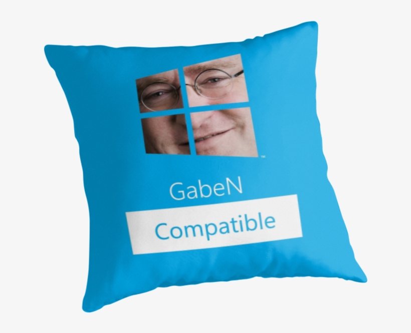 "gaben Compatible" Throw Pillows By Potatonotfound - Gabe Newell Smile, transparent png download