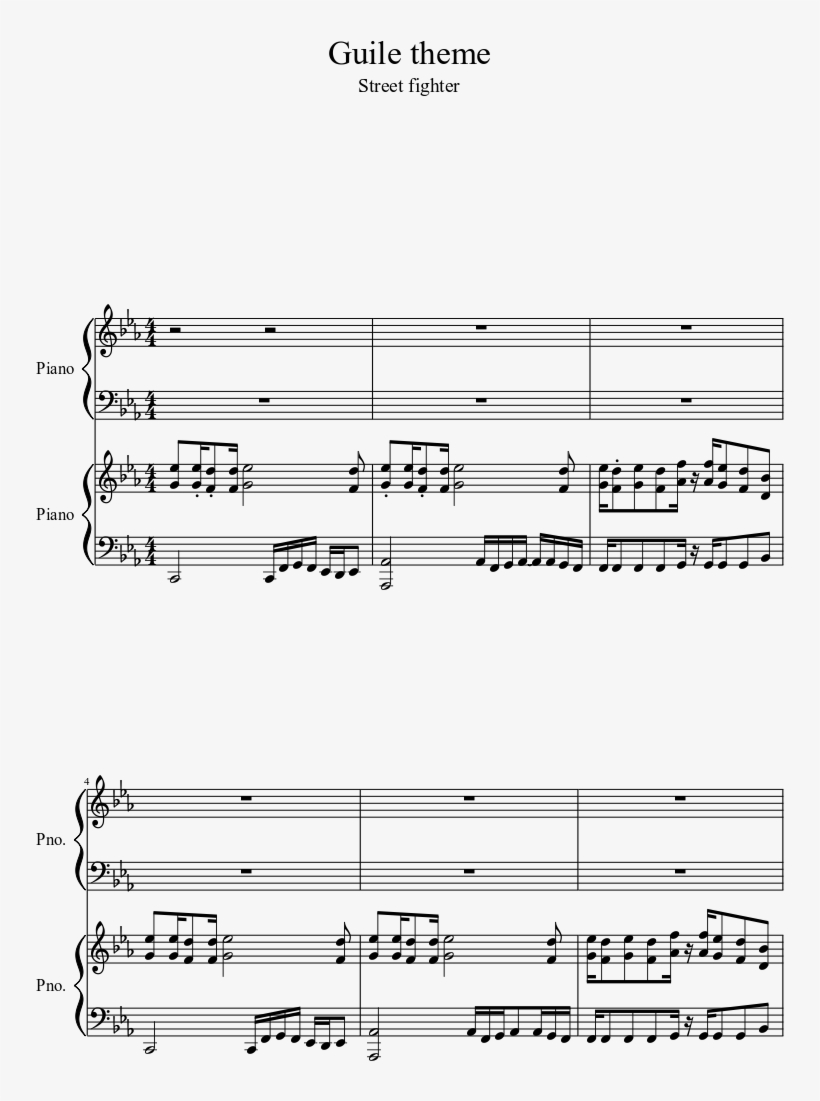 Guile Theme Sheet Music 1 Of 4 Pages - Glitch Mob Fortune Days Sheet Music, transparent png download