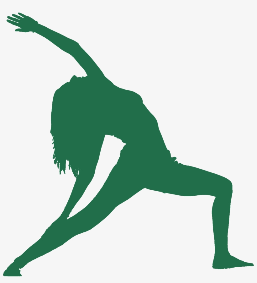 Green Colored Silhouette Women Performing Reverse Warrior - Yoga Logo Png, transparent png download