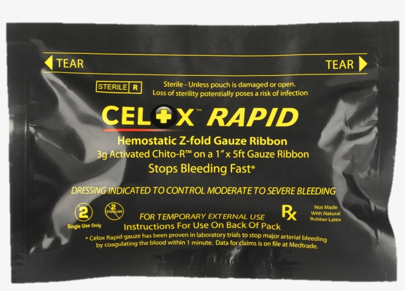 Celox Rapid Ribbon - Biostat Celox Z-fold Rapid Hemostatic Gauze - Small, transparent png download