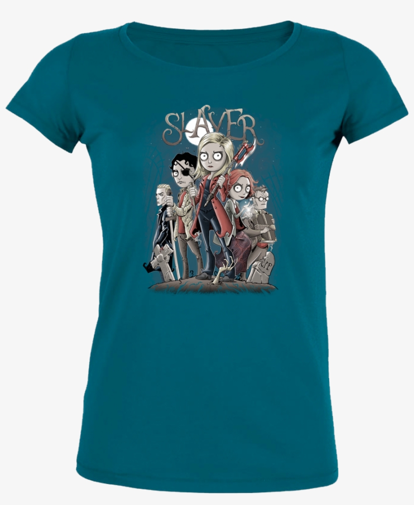 Saqman Slayer T-shirt Stella Loves Girlie Diva Blue - Buffy Vampire Slayer Spike Willow Giles Xander Whedon, transparent png download
