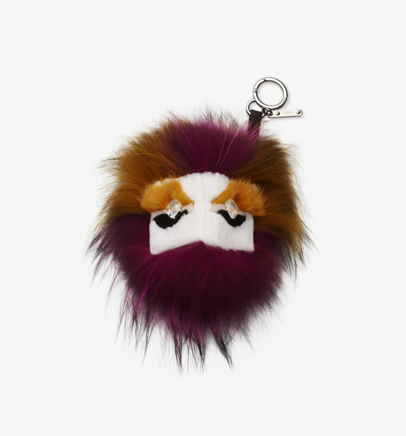Fendi White/fuchsia Fur Buddies With Crystal Eyes - Luxury Brand Bag Charm, transparent png download