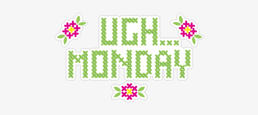 Monday Ugh Угх - Cross-stitch, transparent png download
