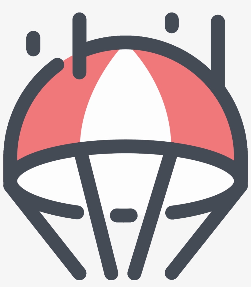 A Parachute Icon Has A Shape That Is The Top Half Of - Parachute Png Icon, transparent png download