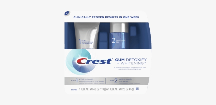 Crest® Gum Detoxify Whitening™ Two-step Toothpaste - Crest Gum Detoxify Toothpaste, Fluoride, For Anticavity, transparent png download