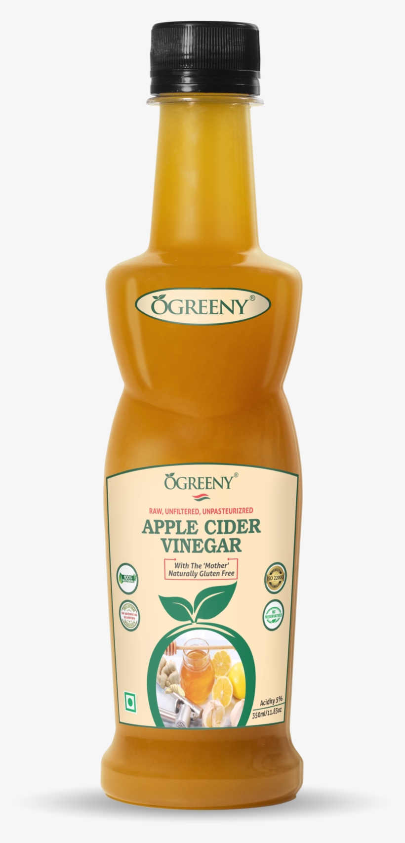 Ogreeny Apple Cider Vinegar With Mother - Ogreeny Apple Cider Vinegar With Natural Honey, transparent png download