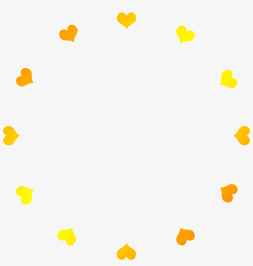 Clock Face Hearts Grad Orange Yellow - Clock, transparent png download