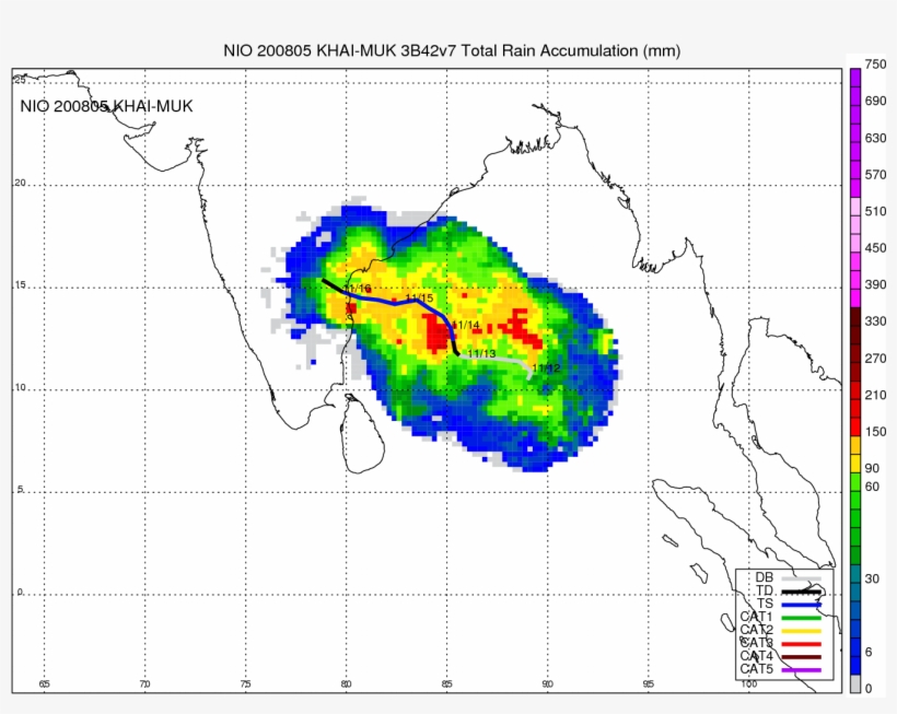 North Indian Ocean Total Storms - Map, transparent png download