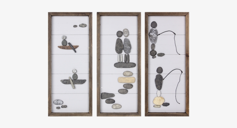 Picture Of Wood Framed Rock Wall Art - Art, transparent png download