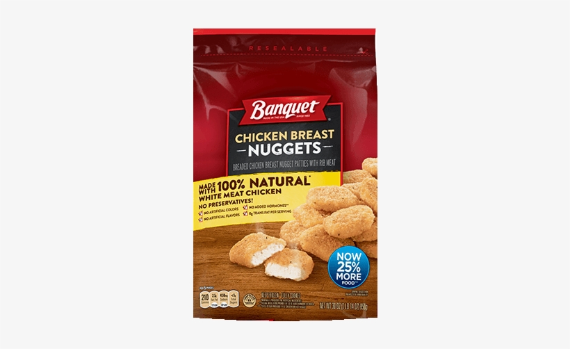 Chicken Breast Nugget - Banquet Meatloaf Meal - 11.88 Oz Box, transparent png download