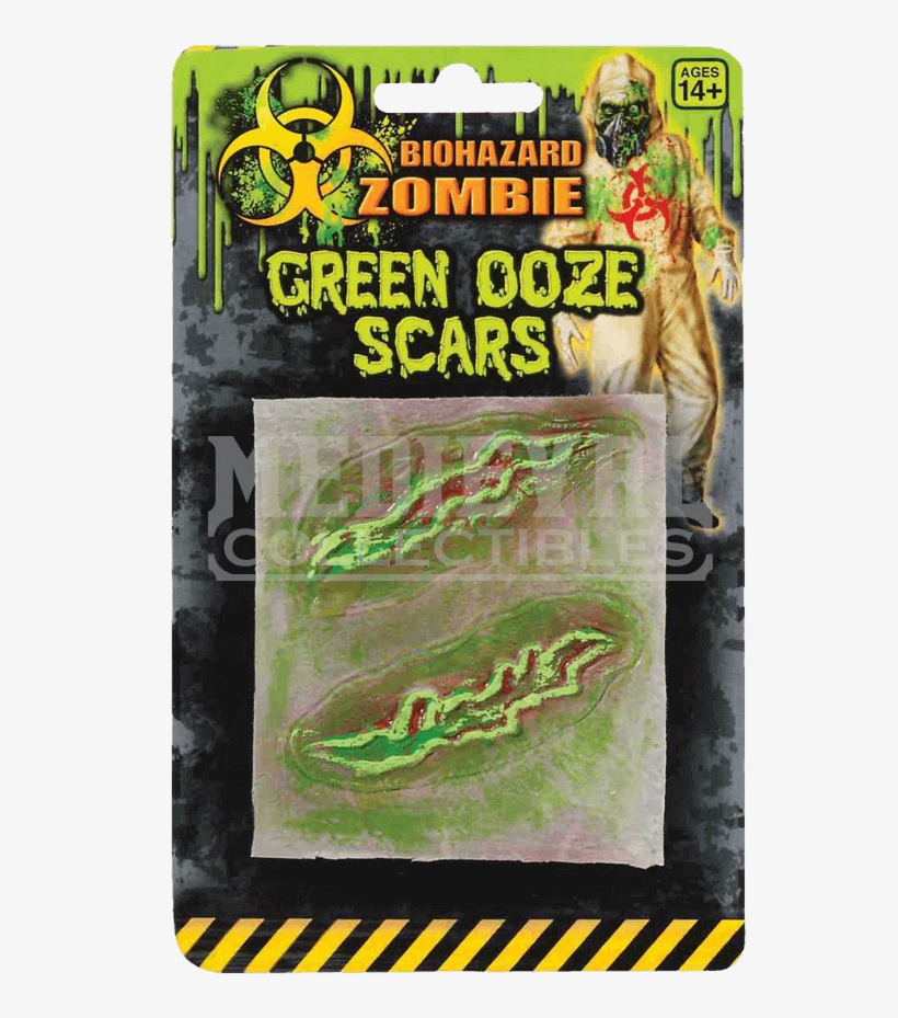 Biohazard Zombie Green Ooze Scars - Biohazard Zombie Green Ooze Scar Special Effects -, transparent png download
