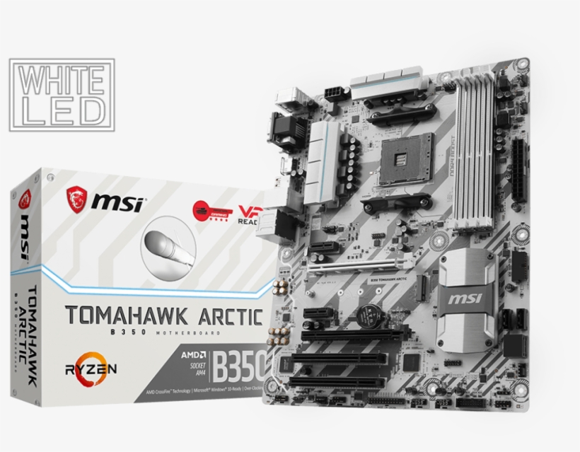 Amd B350 Motherboard B350 Tomahawk Arctic - Msi Tomahawk Arctic, transparent png download