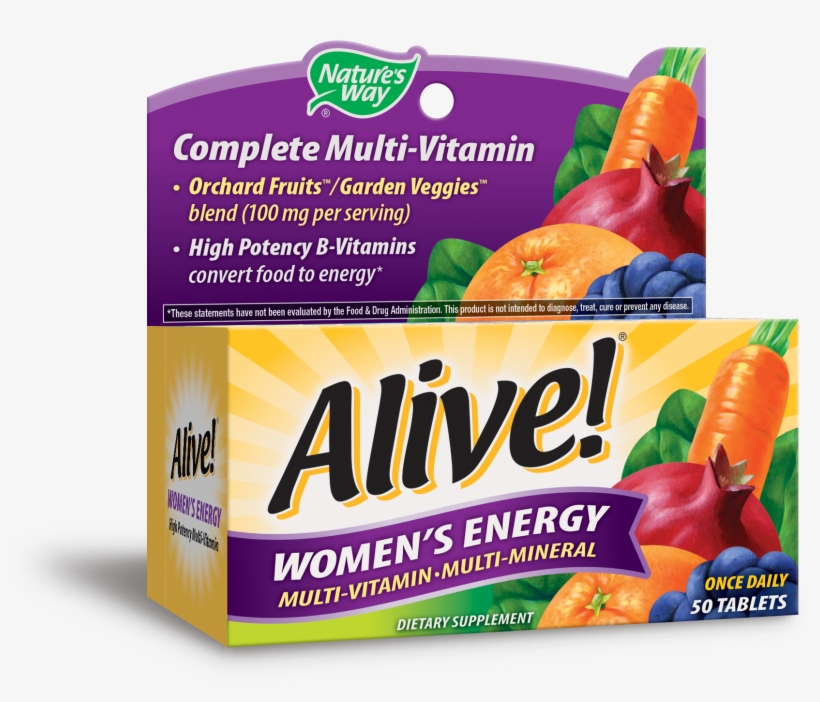Women's Energy Multivitamin Supplement Tablets, - Nature's Way Alive Women's Energy Multivitamin Tablets, transparent png download