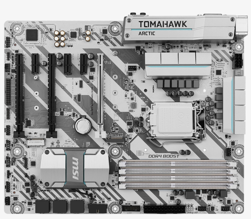 H270 Tomahawk Arctic 2d - Msi Z270 Tomahawk Arctic Atx Motherboard - Lga1151, transparent png download