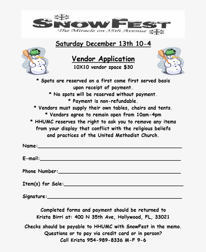Snow Fest Vendor Application - Ninot De Neu, transparent png download