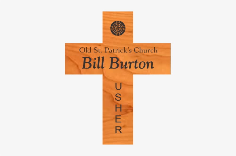 Wooden Cross Church Name Tag - Name, transparent png download