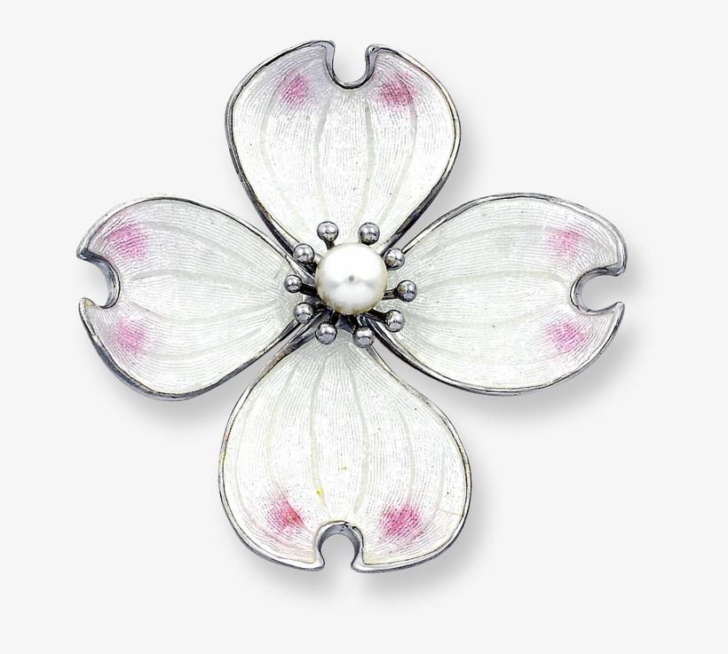 Nicole Barr Designs Sterling Silver Dogwood Brooch-white - Nicole Barr Designs Sterling Silver Dogwood Brooch, transparent png download