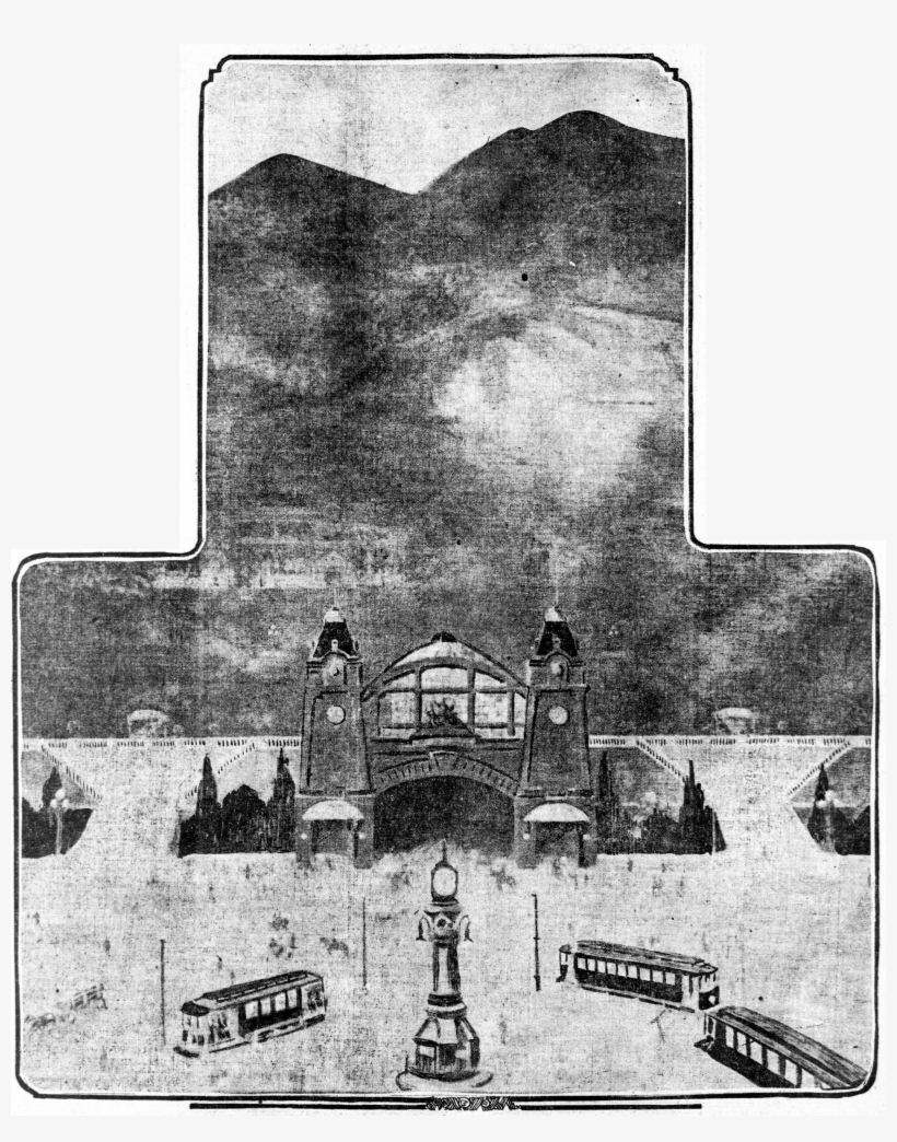 Arthur Scholz Twin Peaks Tunnel Rendering, July 1910 - Monochrome, transparent png download
