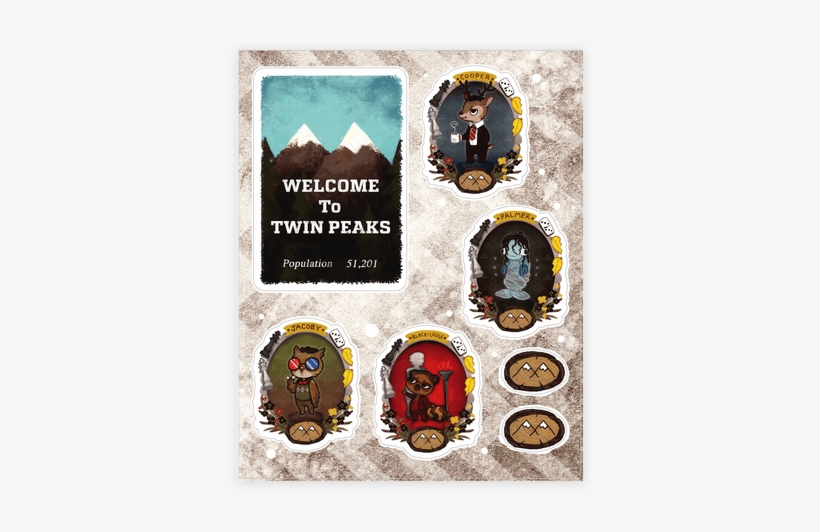 Twin Peaks Sticker/decal Sheet - Welcome To Twin Peaks Sticker, transparent png download