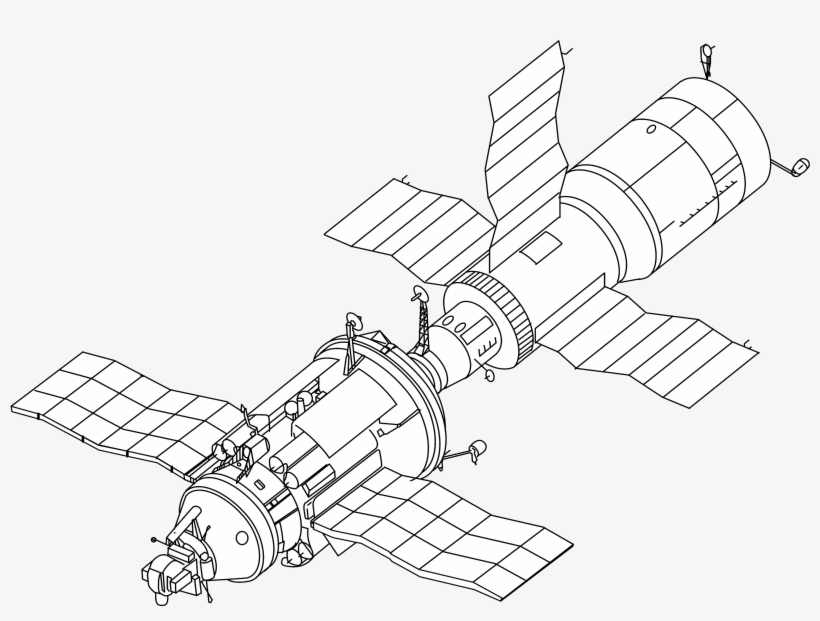 Salyut 7 And Cosmos 1686 Drawing - Tks Spacecraft, transparent png download