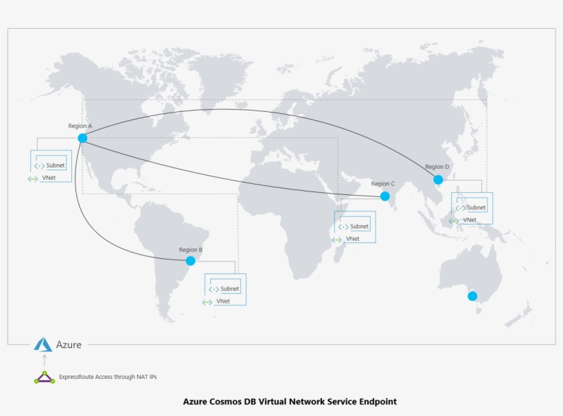 Azure Cosmos Db Is The First Service To Allow Cross - World Map, transparent png download
