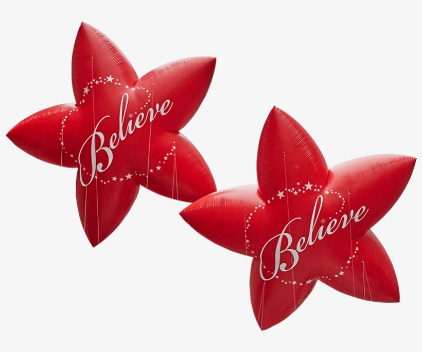 Red "believe" Stars - Macy's Believe, transparent png download