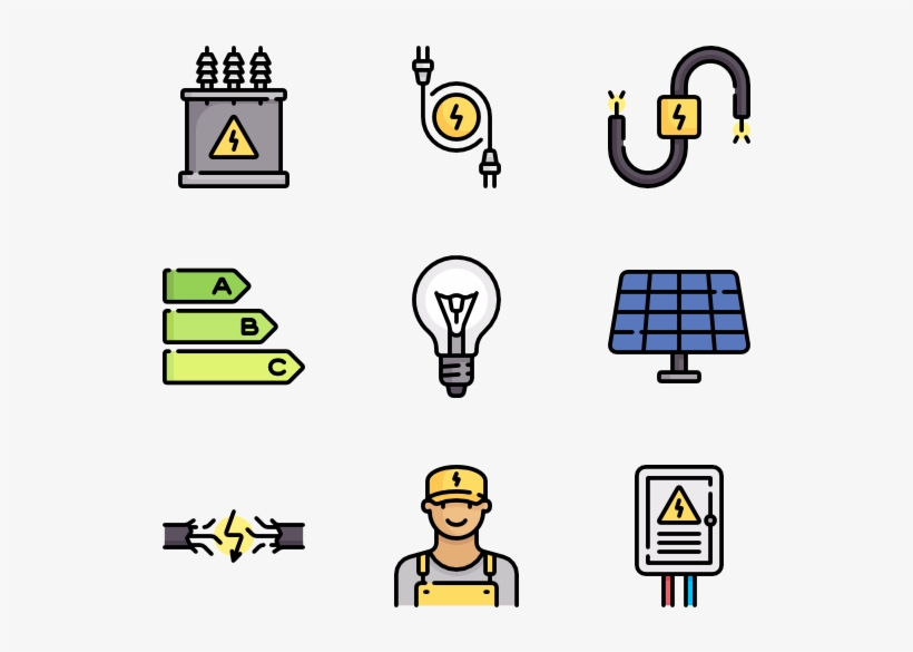 Electrician Tools And Elements - Graphic Design, transparent png download