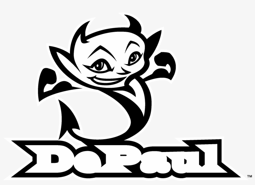 Depaul Blue Demons Logo Black And White - Depaul Blue Demons, transparent png download
