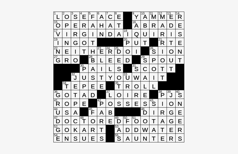 La Times Crossword Answers 11 Aug 2018, Saturday - Crossword, transparent png download