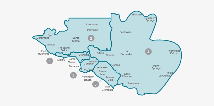 Los Angeles Times Reach Map - West Los Angeles, transparent png download