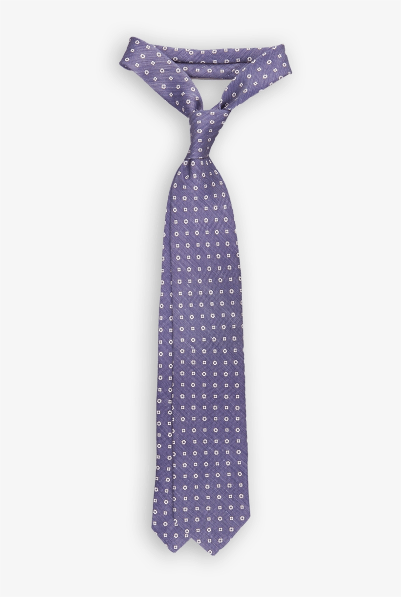 Drakes Blue Miniature Floral Print Silk And Linen Tie - Polka Dot, transparent png download