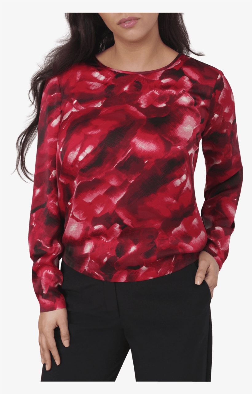 Satin Floral Top - Blouse, transparent png download